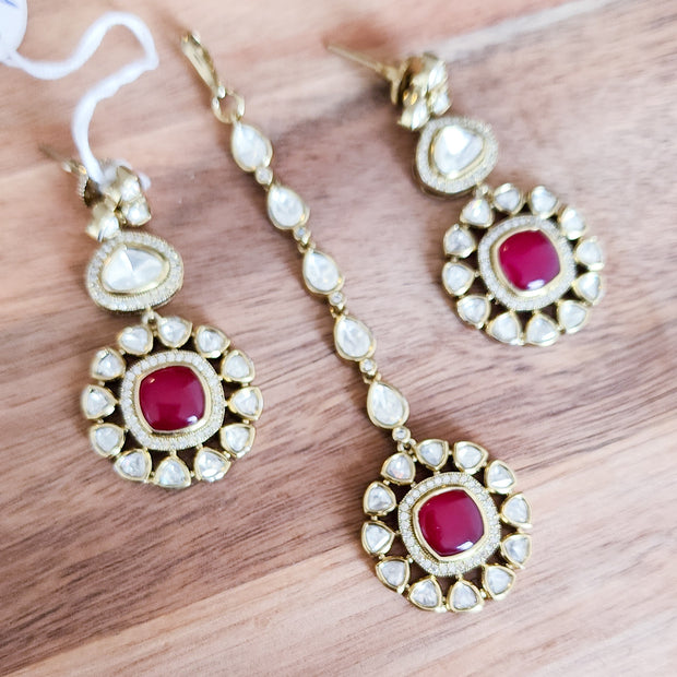 Maroon Teeka Set