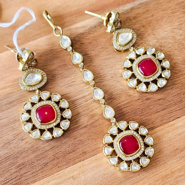 Maroon Teeka Set